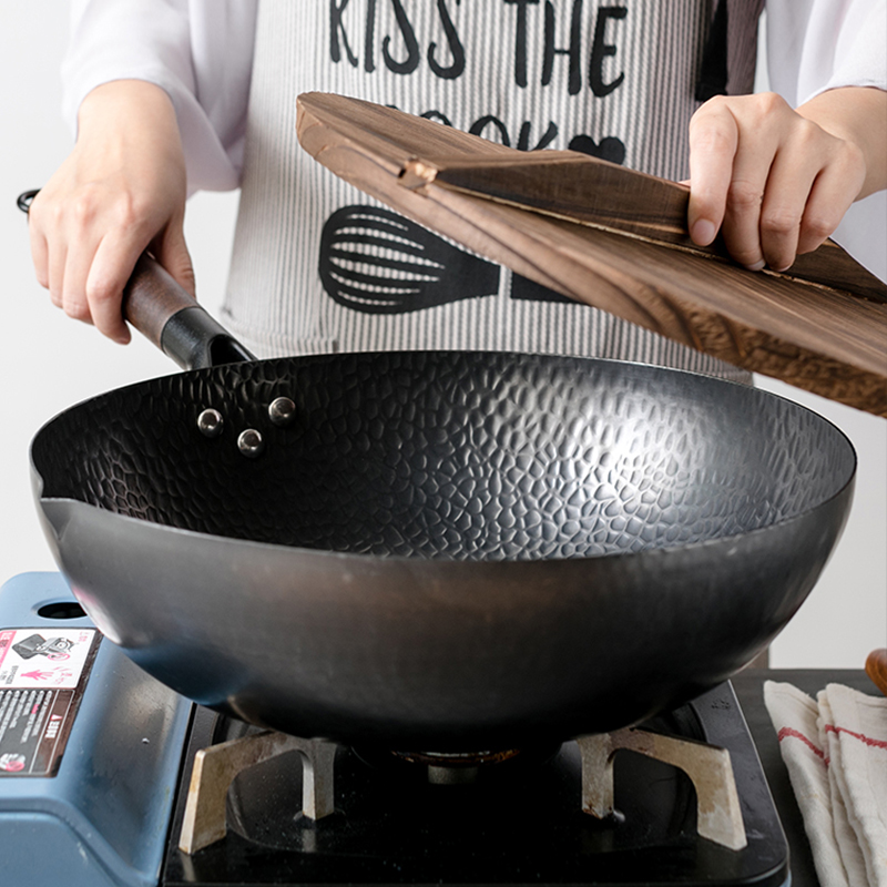 Wok Electric Flat - Panela wok de aço carbono 32cm,