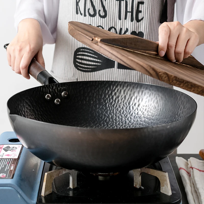 Wok Electric Flat - Panela Wok de Aço Carbono 32cm