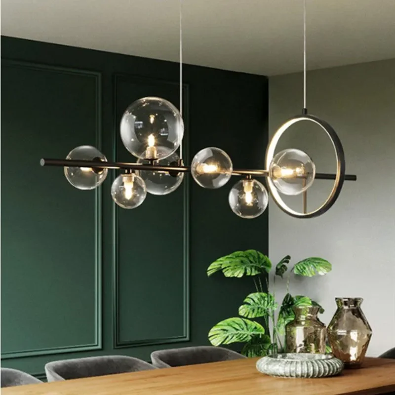 Kitchen Appliances Table - Modern Glass Bubbles Led Luzes Pingente