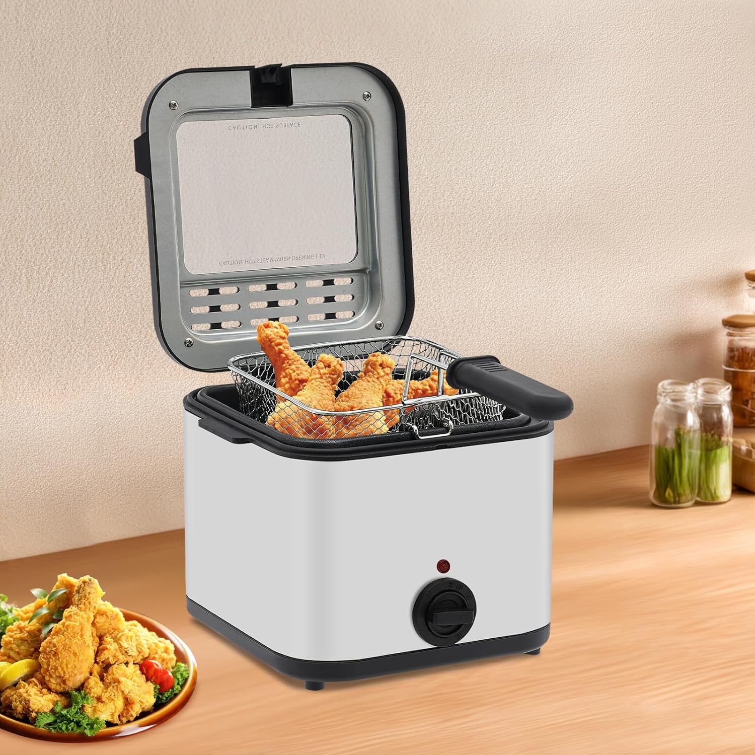 Kitchen Appliances Electric - Fritadeira Elétrica de Bancada, 2,64qt 1000W,