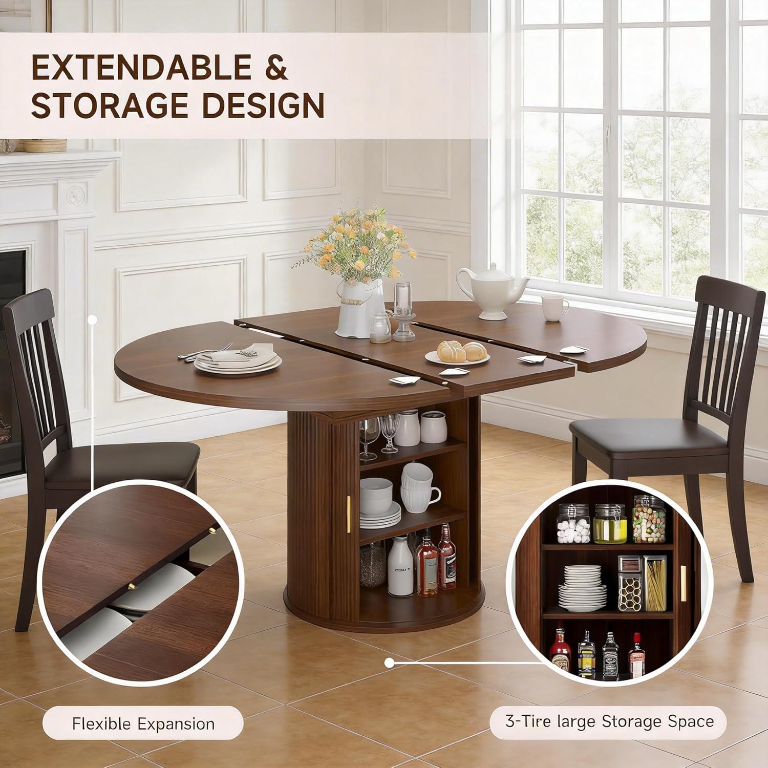 Mesa de Jantar Redonda Extensí - Kitchen Appliances Table avaliação e preço