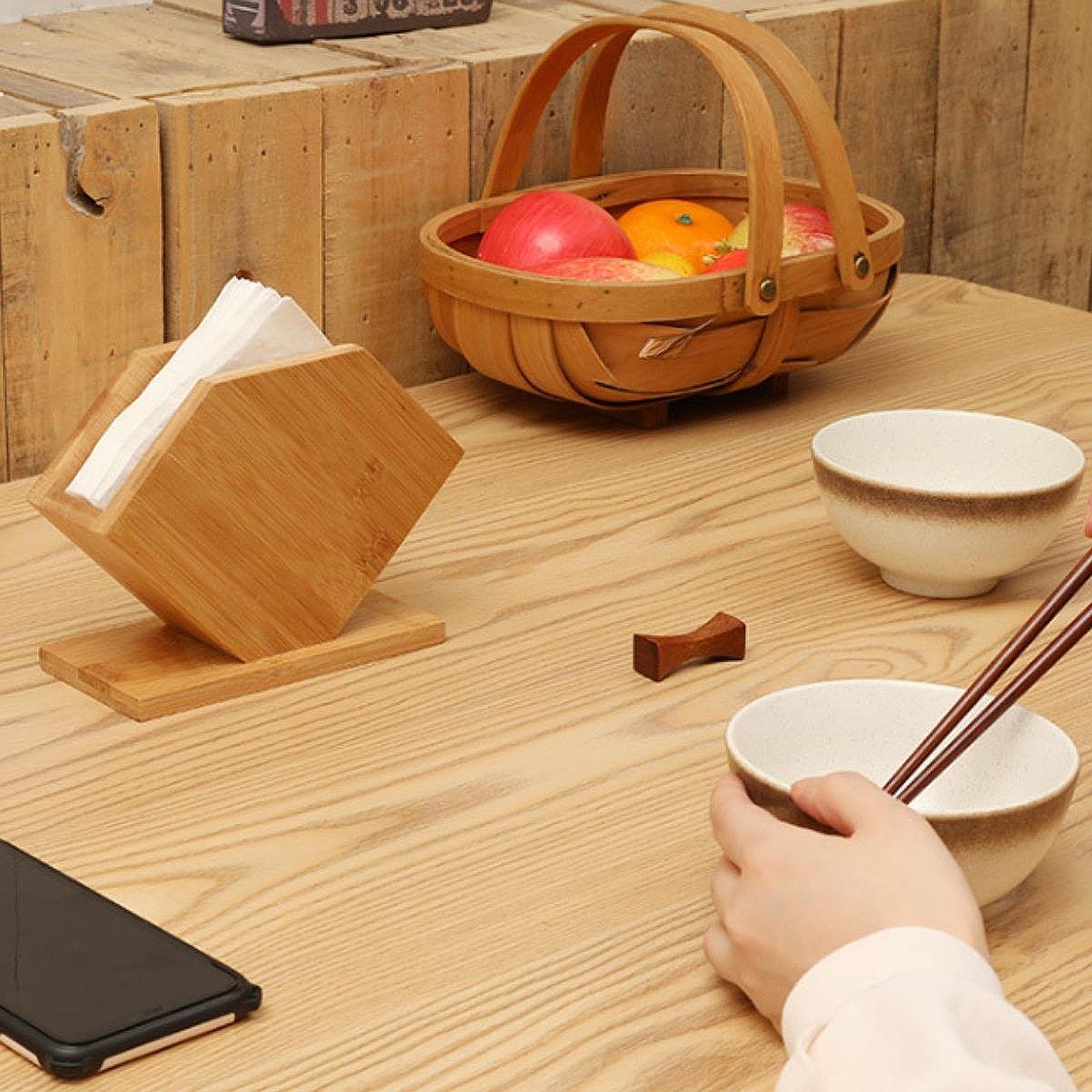 Caixa de tecido de bambu cubo  - Kitchen Appliances Table avaliação e preço