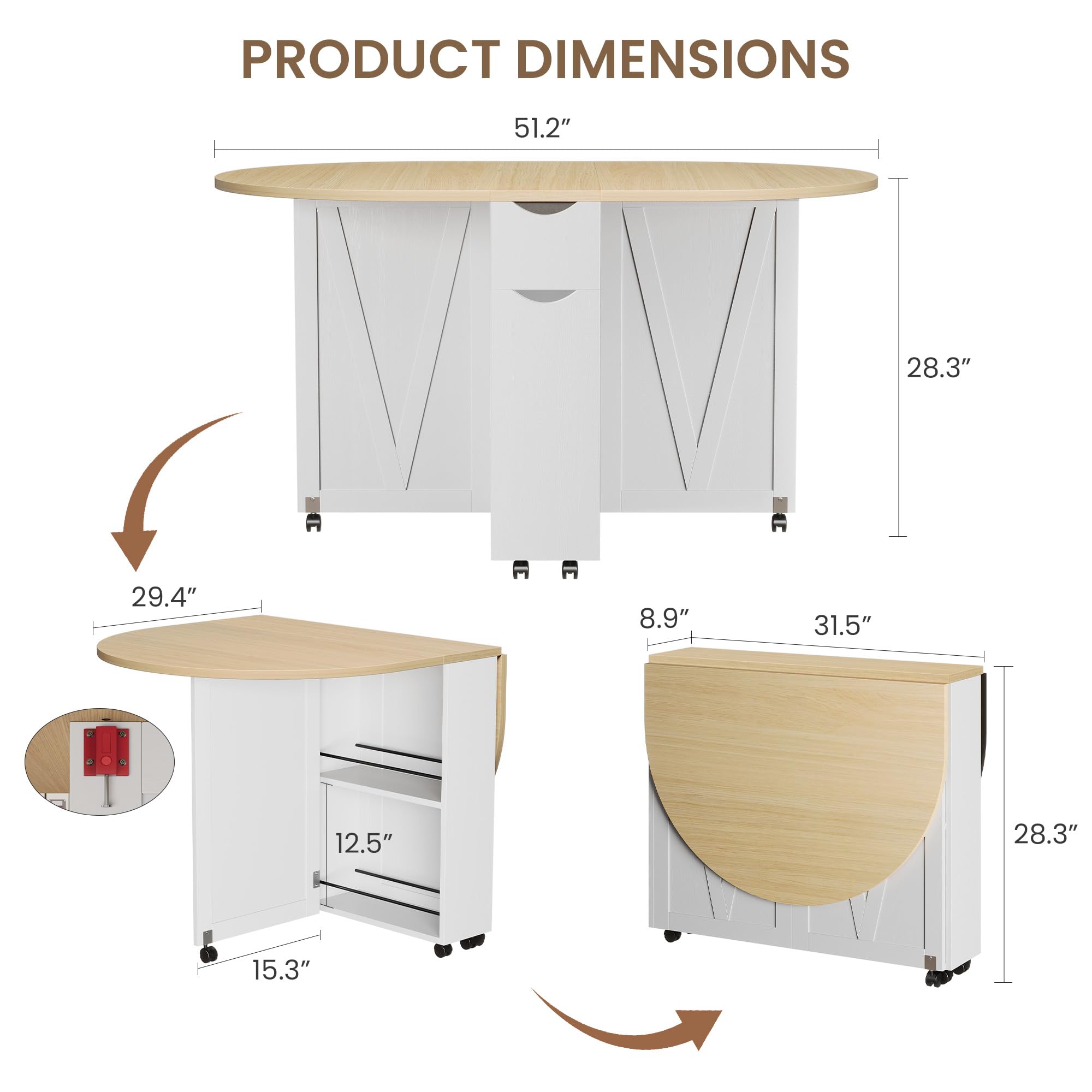 Mesa de Jantar Dobrável 3 em 1 - Kitchen Appliances Table avaliação e preço