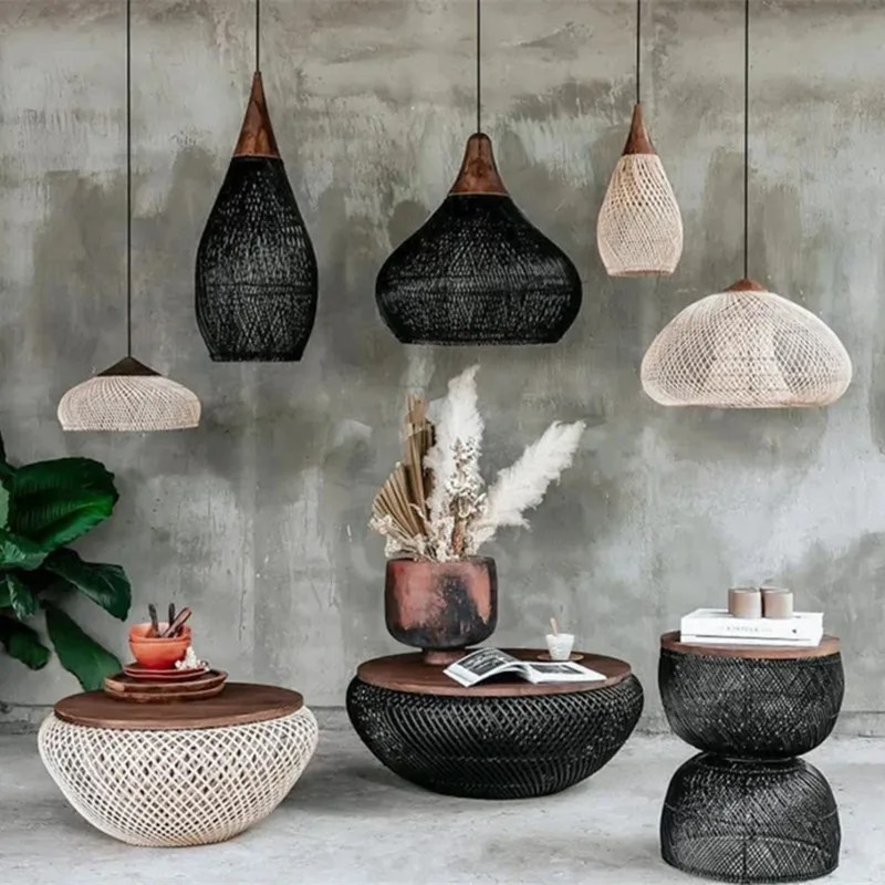 Estilo chinês Handmade Rattan  - Kitchen Appliances Table avaliação e preço