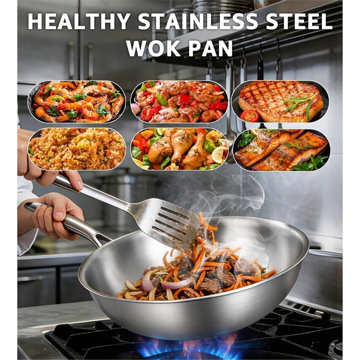 Wok de Aço Inoxidável Tri-Ply  - Wok Electric Flat avaliação e preço